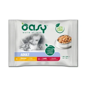 Oasy Multipack Gatto Adulto Pollo e Agnello 4x85 g