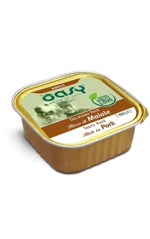Oasy Paté Cane Adulto Ricco di Maiale 150 g