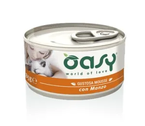 Oasy Wet Cat CAPRICE - Gustosa Mousse gatti adulti con Manzo 85 gr