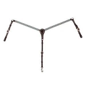 Pettorale western in cuoio con perline effetto diamante - Pool's - Unica Testa di Moro