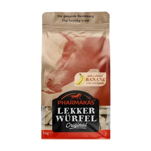Pharmakas Lekkerwürfel Banana - Snack naturale per cavalli 1 kg