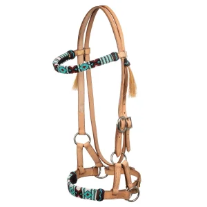 Pool's Testiera Western in Cuoio con Perline Colorate