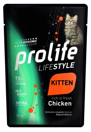 Prolife Cat Um Life Buste Kitten Pollo 12 x 85 g