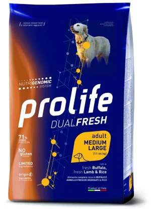 Prolife Dog Dual Medium/Large Agnello/Bufalo/Riso 12kg