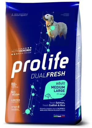 Prolife Dog Dual Medium/Large Salmone/Merluzzo/Riso 12 kg
