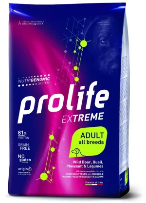 Prolife Dog Extreme Cinghiale/Quaglia/Fagiano/Legumi 10kg