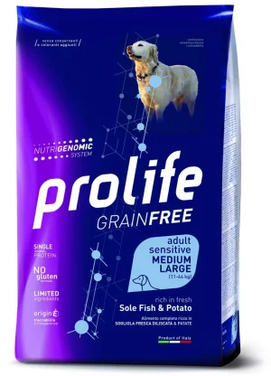 Prolife Dog Grain Free Medium/Large Sogliola/Patate 10 kg