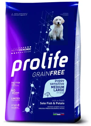 Prolife Grain Free Puppy Sogliola & Patate - Medium/Large 2,5kg/10kg