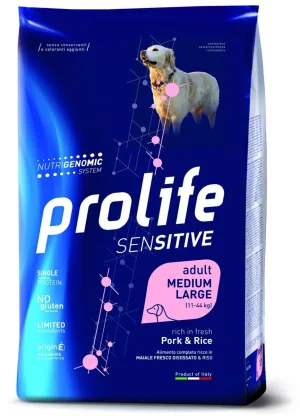 Prolife Sensitive Medium/Large Maiale & Riso - 2,5/10 kg