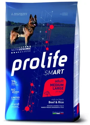 Prolife Smart Adult Manzo & Riso Medium/Large 2,5/12 kg