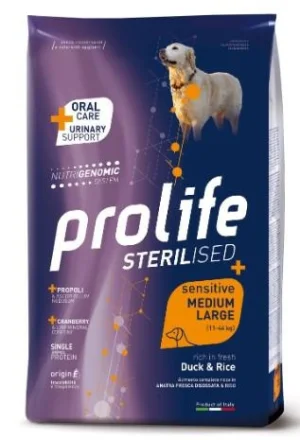 Prolife Sterilised Sensitive Anatra & Riso - Medium/Large 2,5/10 kg