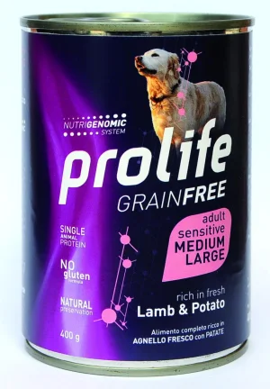 Prolife Dog Um Grain Free Medium/Large Agnello Gr 400
