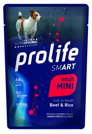 Prolife Dog UM Smart Buste Mini Manzo/Riso 10 x Gr 100