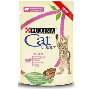 Purina Cat Chow Buste Kitten Agnello e Zucchine 26 x 85 g