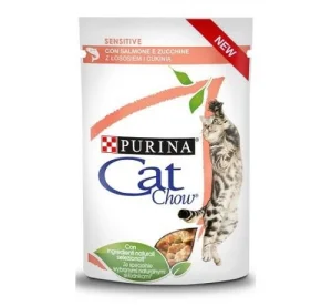 Purina Cat Chow Buste Sensitive Salmone e Zucchine 26 x 85 g