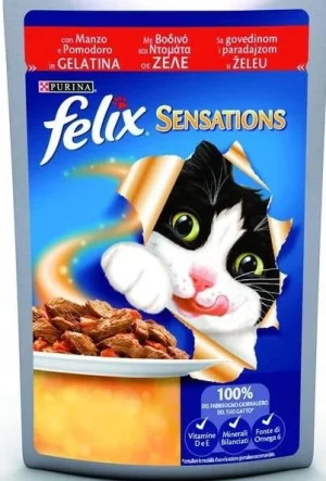 Purina Felix Sensation Manzo e Pomodoro in Gelatina - 26 x 85 g