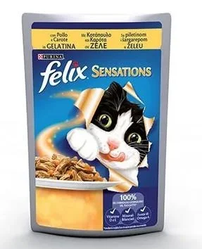 Purina Felix Sensation Pollo e Carote in Gelatina 26 x 85 g