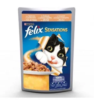 Purina Felix Sensations Salmone e Gamberetti in Gelatina 26 x 85 g