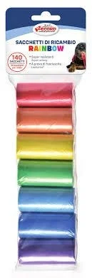 Record Sacchetti Ricambio Mini Arcobaleno 7 rotoli 26x20 cm