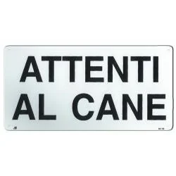 Record Targa media 'Attenti al cane' 20x10 cm
