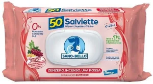 Salviettes Elanco Zenzero Incenso e Uva Rossa 50 Pz