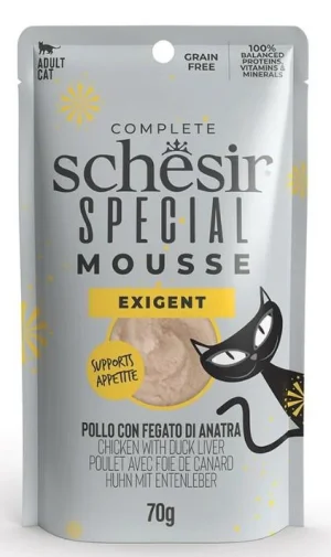 Schesir Cat Exigent Pollo e Fegato d'Anatra Mousse 12x70 g