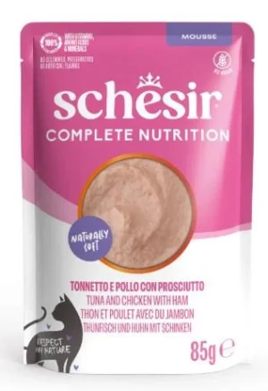 Schesir Cat Mousse Tonnetto/Pollo/Prosciutto - 12 x 85 g (Buste)