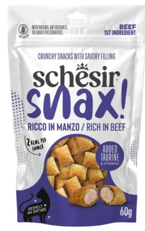 Schesir Cat Snax Ripieni al Manzo per Gatti 60 g