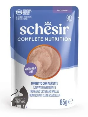 Schesir Gatto Mousse Tonnetto e Alicette in Bustine, 12 x 85 g