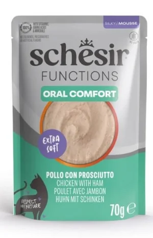 Schesir Oral Comfort Gatto Mousse Pollo/Prosciutto 12x70 g