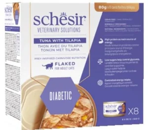 Schesir Vet Line Diabetic filetti di pesce per gatto 8 x 80 g