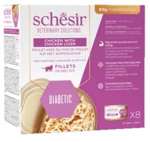 Schesir Vet Line Diabetic Filetti di Pollo 8 x 80 g