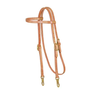 Schutz Brothers Testiera Dritta Western con Moschettoni in Cuoio