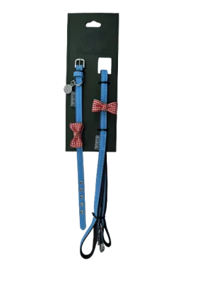 Set collare e guinzaglio cane con fiocco Ferribiella