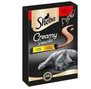 Sheba Creamy Snacks Pollo e Formaggio per Gatti 9 x 12 g