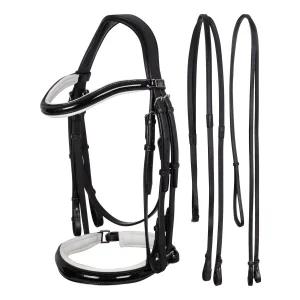 Supreme Briglia Dressage in Cuoio con Imbottitura Bianca