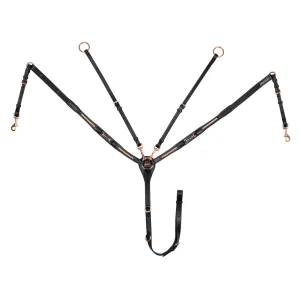 Supreme Pettorale con Forchetta in Cuoio Snaffle Rose Gold