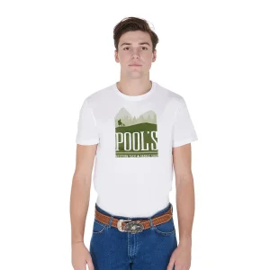T-shirt uomo Pool's in cotone con stampa Yellowstone