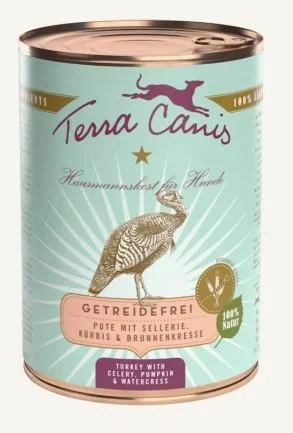 Terra Canis Grain-Free Tacchino con sedano, zucca e crescione - 400 g