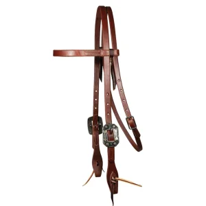 Testiera in cuoio 5/8 Double Buckle con fibbia Arrow - Professional's Choice - Unica Oliato