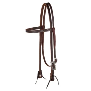 Testiera Western Browband con Fibbie Acciaio Nero - Berlin Custom Leather - Unica Marrone