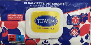 TEWUA Salviettine Clorexidina 40 Pz - Igiene per Cani