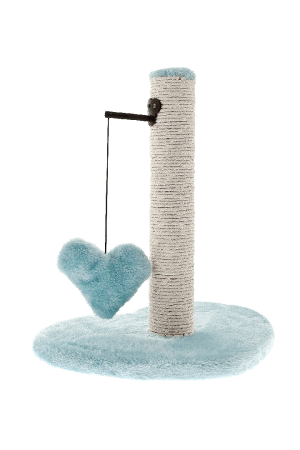 Tiragraffi per gatti in sisal con cuore azzurro 40 cm