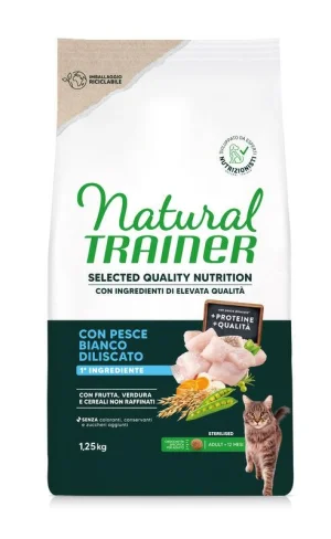 Trainer Natural Quality Cat Healthy Grain Ster Pesce Bianco 1,25 kg