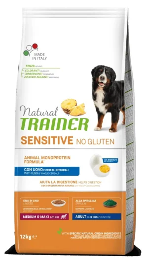 Trainer Sensitive Medium/Maxi Uova 12 kg - Mangime Secco per Cani