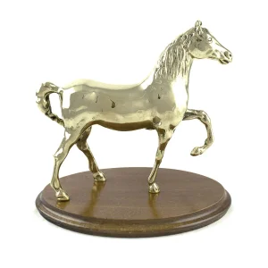 Trofeo Cavallo in Ottone con Base in Legno - Umbria Equitazione