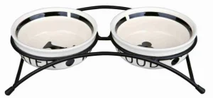 Trixie TX Eat on Feet - Set 2 ciotole ceramica 2×0,25 L Bianco/Nero