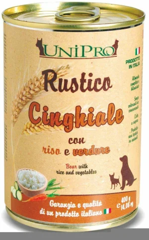 Unipro Rustico Cinghiale, Riso e Verdure per Cani 400 g
