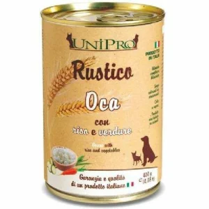 Unipro Rustico Oca/Riso/Verdure 400 g - Alimento umido per cani