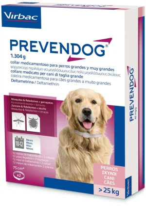 Virbac Prevendog collare antiparassitario per cani 75 cm, 2 pezzi